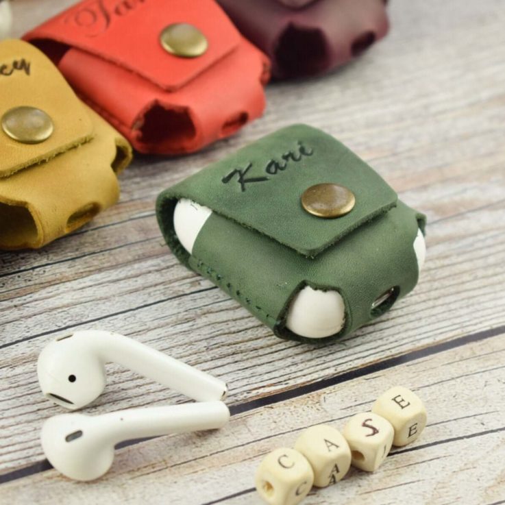 thumbnail image 2 of Custom Leather Arpods Case Wth Keychan Personalzed - Etsy UK 2 of 13