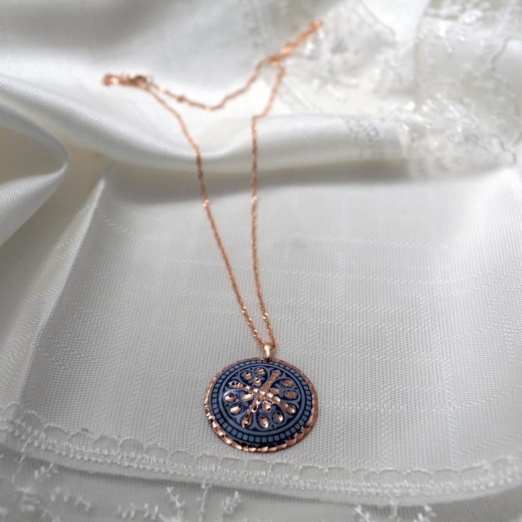 Copper Necklace Engraved Copper Necklace