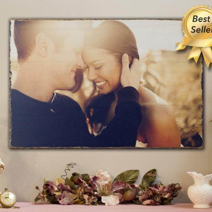 Photo on Wood for Personalized Wedding Couples Gift, 5th Anniversary Gift, Rustic Home Decor Pallet Pictures Gift for Him or Her