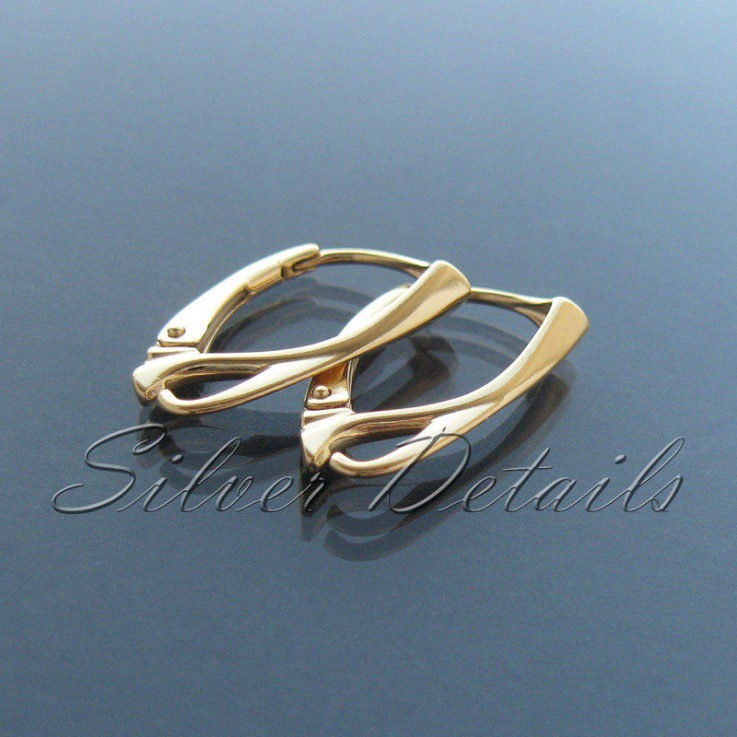 Top Quality 24k Gold Plated over Sterling Silver Leverbacks 925 Earring