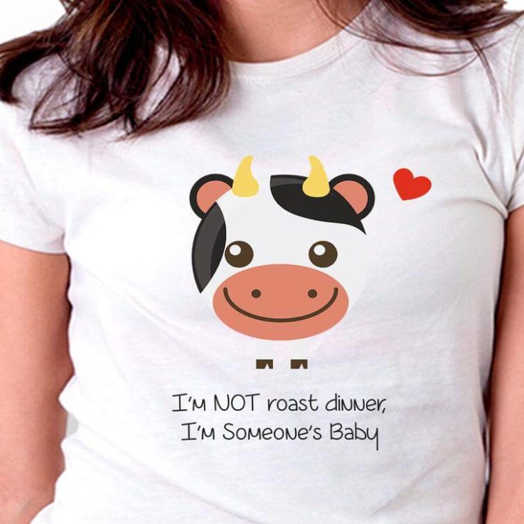 Vegan design t-shirt, shirt for vegans, i'm not roast dinner, i'm someone's baby, vegan design tshirt, vegan shirt, vegan clothing