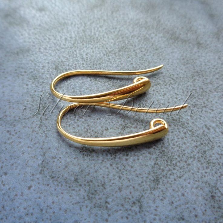 Yellow gold platedl 925 Sterling Silver French Wire Earring Hooks earring