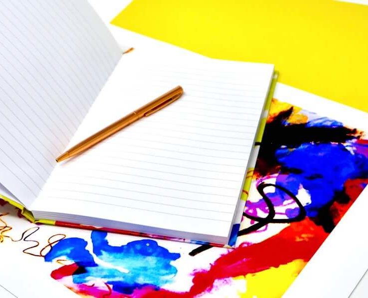 A5 Hardback Notebook - Vivid Colourful Contemporary Original Design - 160 Lined Pages