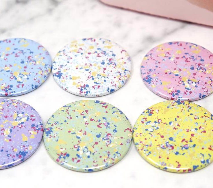 Cute Colourful and Creative 58mm Pocket Mirrors - Beauty Compact in 6 Pastel Colours