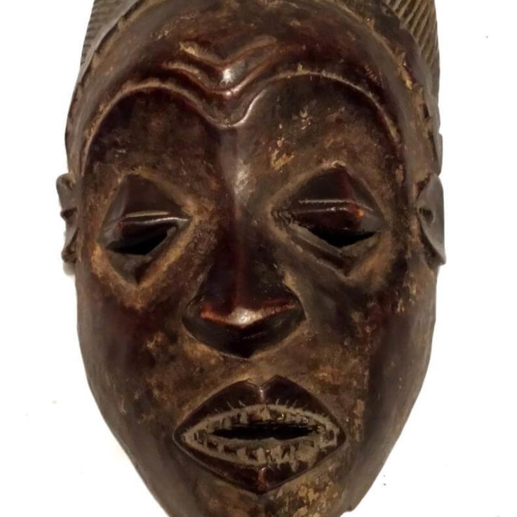 Baule African Mask, Tribal Baule Mask of Akan