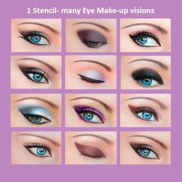 3Set Makeup Stencils+12 Stickies Quick Eye Makeup Stencil Eyeliner Eyeshadow Eyebrow Tool