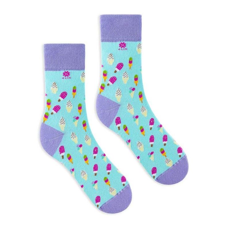 Cute Pistachio Socks with colorful Ice Cream