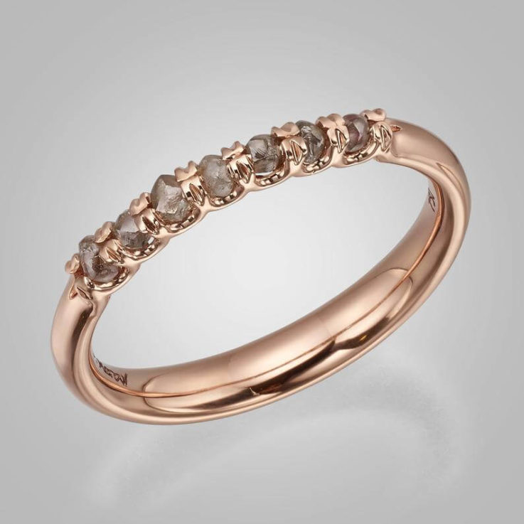Raw Diamond Eternity ring, Raw Diamond ring, Rough Diamond Eternity Ring, Rough Diamond ring, Rose Gold Ring, Rose gold eternity ring