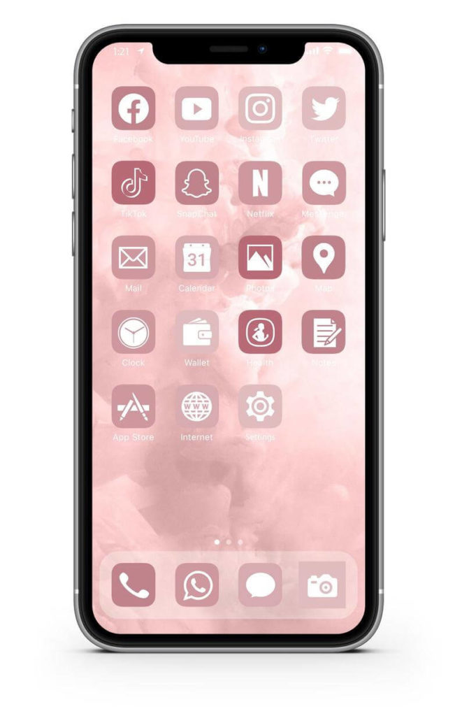 Personalize Phone iPhone Icons Pink Rose Gold Aesthetic iOS14 App Covers iOS 14 Icons LIFETIME Access Includes All Icons and Wallpapers