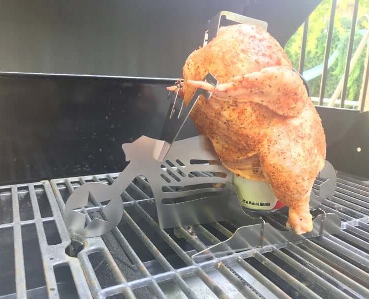 American Motorcycle Beer can chicken stand- BBQ, Grill or oven roasting, cooking utensil, Christmas gift Thanksgiving dinner, gift for him