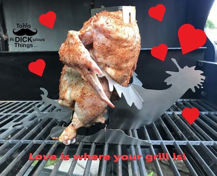 Chicken stand, Sexy Beer Can Chicken Rooster Love (adult version)- BBQ, Grill or oven roasting, ultimate cooking tool! -Thanksgiving