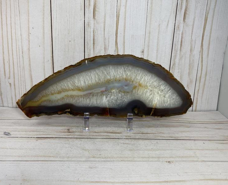 Large Brazilian Agate Slab on a metal stand