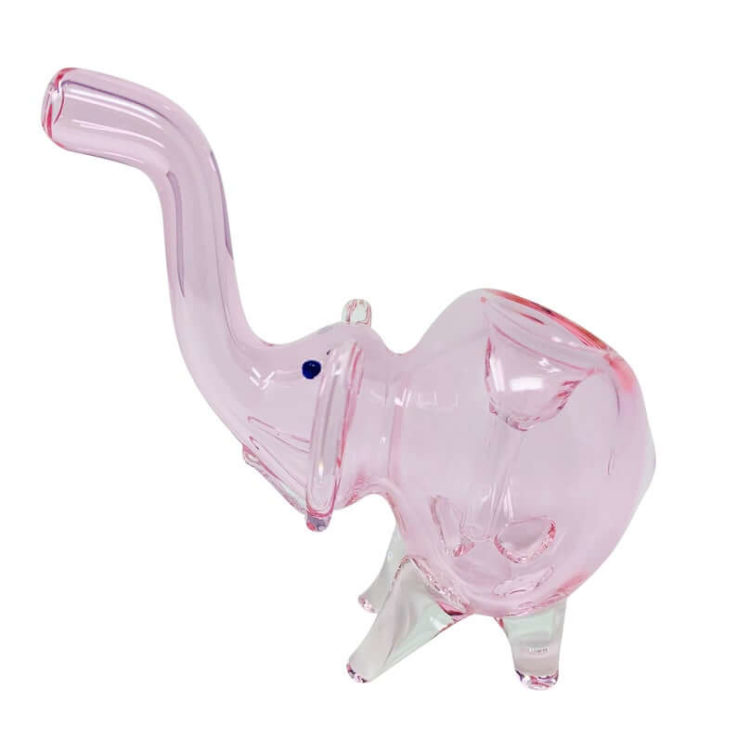 Pink Pipe Glass Elephant Pipe for Smoking, Glass Pipes for Women, Cute Pipe, Girly Pipes, Elephant Bowls, Clear Glass Pipe, Pink Glass Pipe