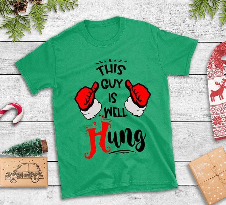 Well Hung Shirt, Men's Christmas Shirt, Funny Christmas Tee, Gag gift, Inappropriate Gift, Adult Gift, Party Shirt, This Guy is Well Hung