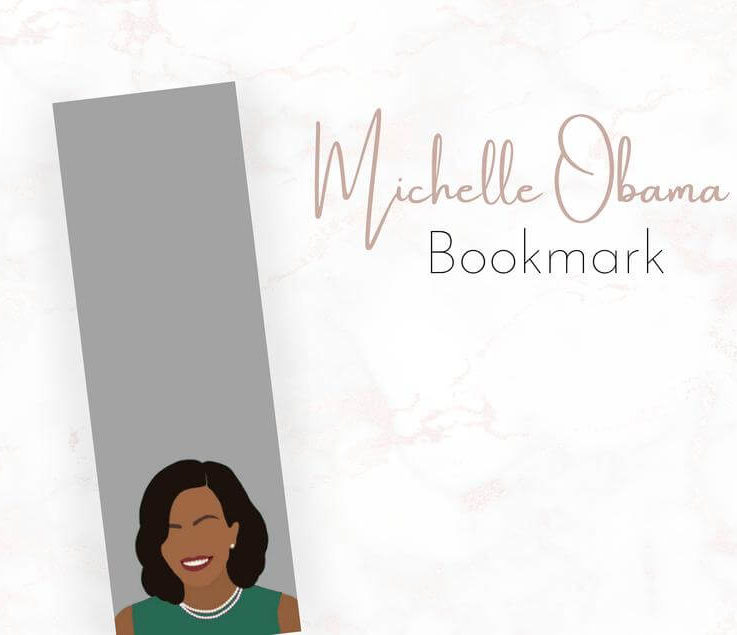 Michelle Obama Double Sided Bookmark Gift Ideas, Gifts Under 10, Stocking Stuffers, Client Gifts, Gifts for Mom, Gifts for Sister