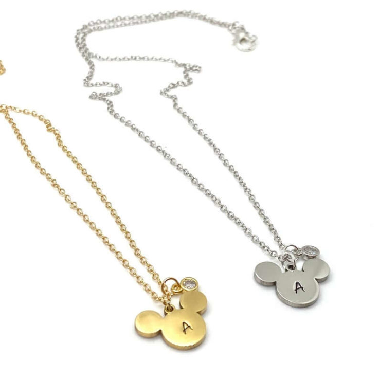 Mickey Inspired Monogram Necklace Customized Disney Inspired Gift For Her Personalized Monogram Necklace Gift For Mom