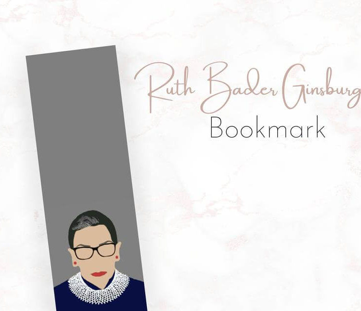 Ruth Bader Ginsburg Double Sided Bookmark Gift Ideas, Gifts Under 10, Stocking Stuffers, Client Gifts, Gifts for Mom, Gifts for Sister