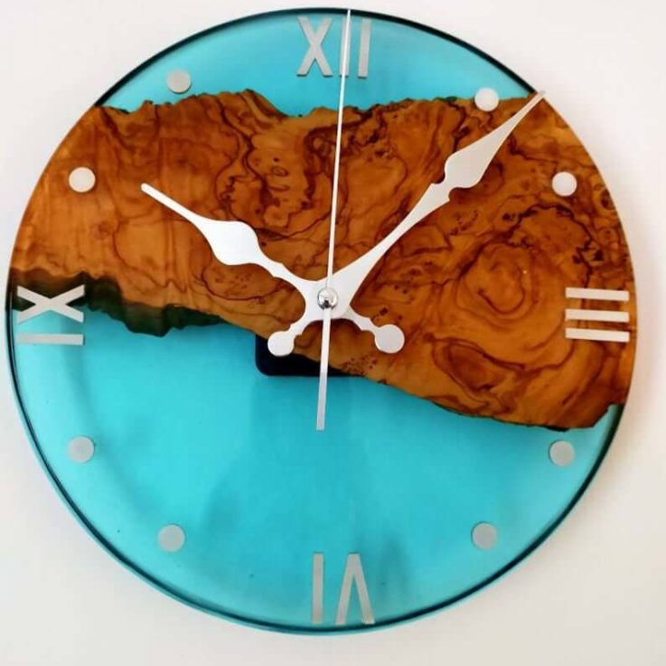 Epoxy clock, Resin clock, Clock for wall, Olive Wood Resin Wall Clock Wall Clock Wood Clock Wood Decor Wooden Clock Cool Clocks