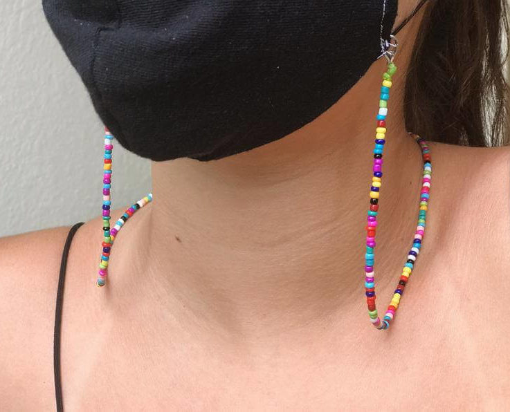 Face Mask Chain, Mask Lanyard, Multicolor Beaded Mask Holder, Face Mask Lanyard, Face Mask Necklace, Mask Chain, Facemask, Mask Lanyard
