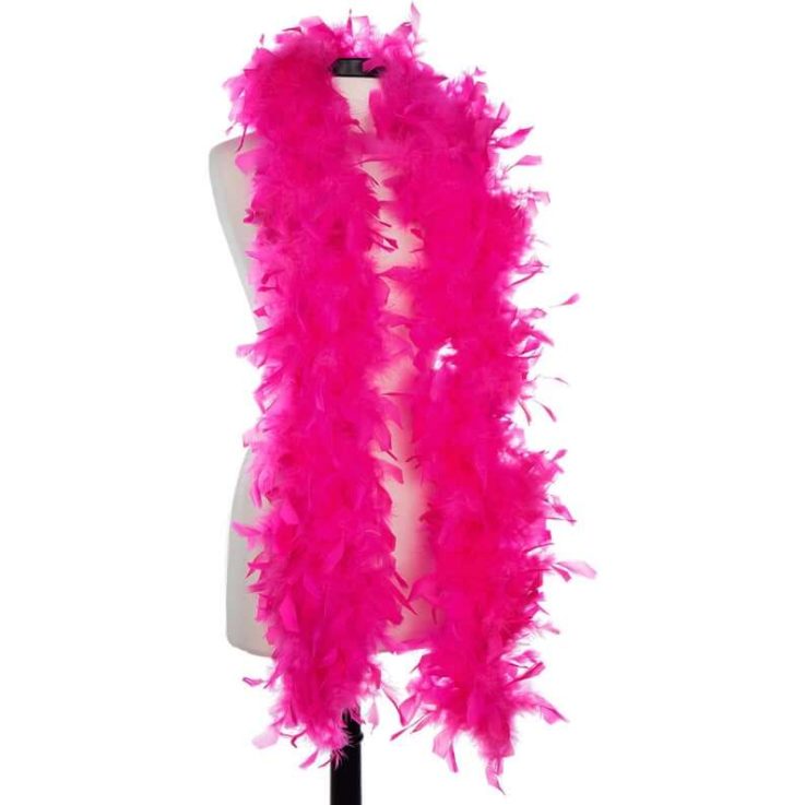 Hot Pink 65 Gram Chandelle Feather Boas - 6 Feet Long - Use as Trim or Wear as a Scarf - Halloween Party Favors - Decorations - Feather Trim