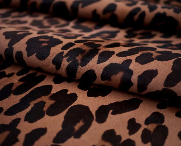 Leopard Stencil Calfskin Hair on Hide Luxury Calfskin Genuine Calf Skin