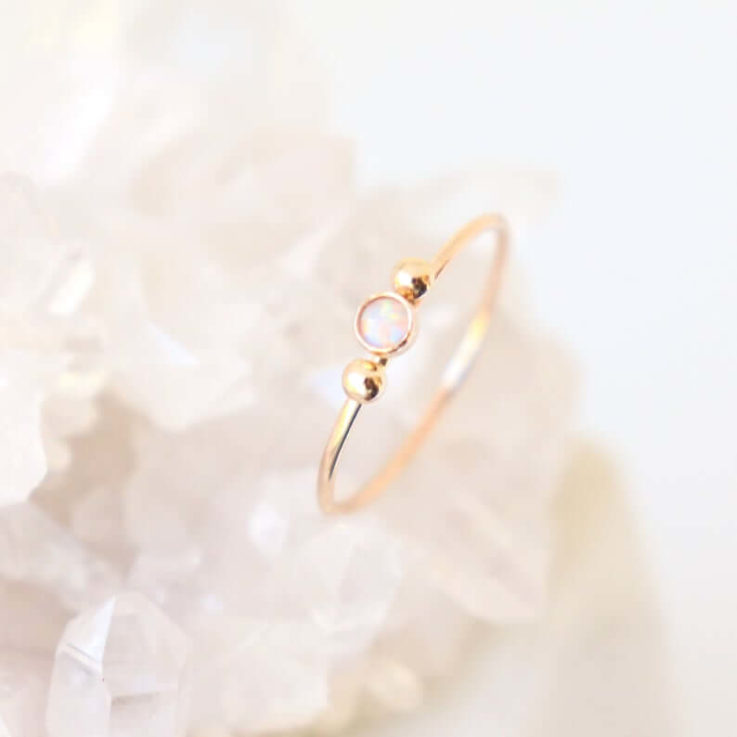 SOLID 14k gold ring. wedding ring. engagement ring. cz diamond. birthstone ring. ONE delicate stackable birthstone ring. mothers ring.