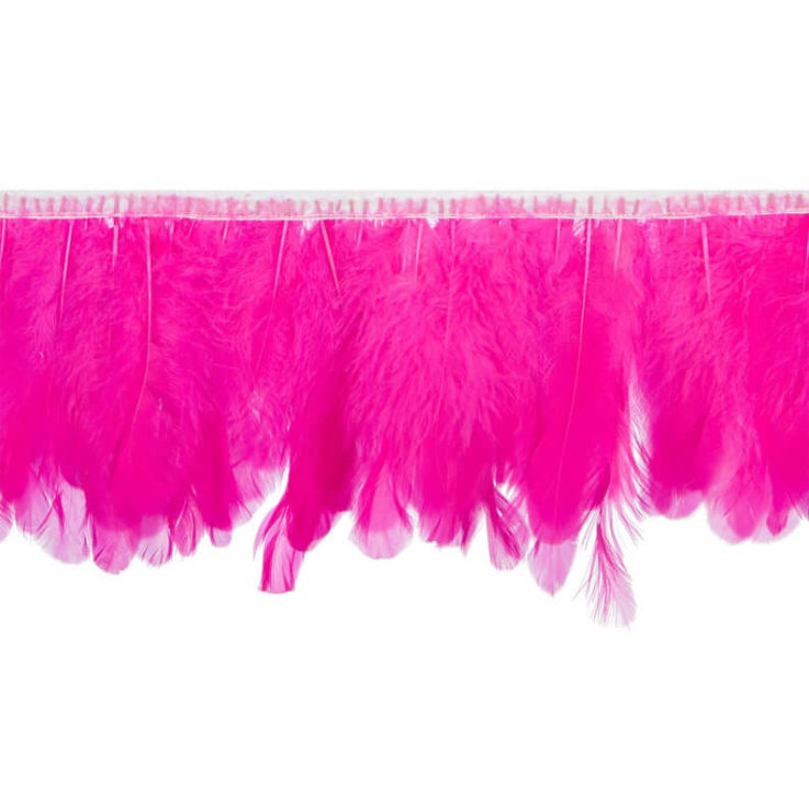 Shocking Pink Handmade Goose Duck Feather Trim Fringe