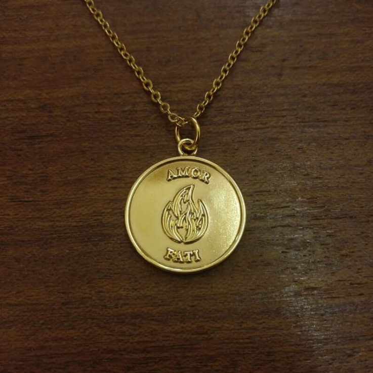 Stoic Amor Fati Gold Plated Pendant Necklace